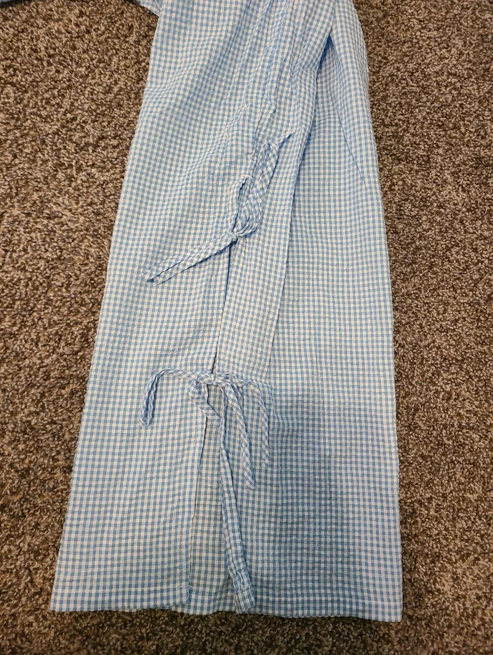 aerie Light Blue Gingham Lounge Pants Size Small Nwt - Picture 5 of 8